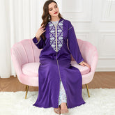 Arab Clothing Hooded Suit Long Sleeve Two-Piece Dress 3304 - Hiychic