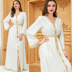 Arab Women's Muslim Long Dress Bronzing Dress 3194 - Hiychic