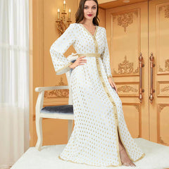 Arab Women's Muslim Long Dress Bronzing Dress 3194 - Hiychic