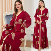 _Gift_Muslim Islamic Long Dress Spring/Summer Fashion Long Sleeve Bronzing Dress - Hiychic