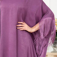 Muslim Abaya Cross Stitching Batwing Sleeve Dress 3297 - Hiychic