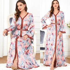 Muslim Abaya Robe Long Sleeve Split Dress 3278. - Hiychic