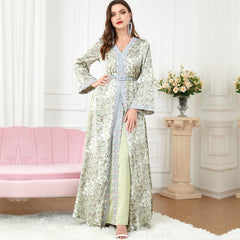 Muslim Djellaba Two-Piece Dress 3219 - Hiychic