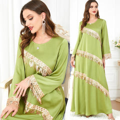 Muslim Dress Abaya Long Seeve Dress 3291 - Hiychic