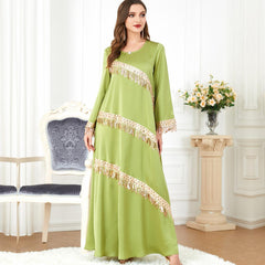 Muslim Dress Abaya Long Seeve Dress 3291 - Hiychic