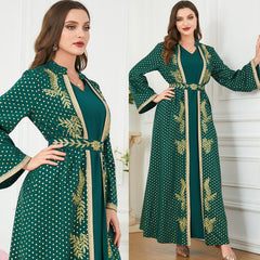 Muslim East Fashion Two-Piece Suit Maxi Dress 3145. - Hiychic