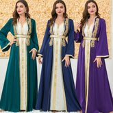 Muslim Fashion Abaya Two-Piece Long Dress 3189 - Hiychic
