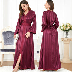 Muslim Fashion Arab Long Dress V-neck Dress 3290 - Hiychic