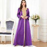 Muslim Fashion Loose Dress Abaya Beaded Robe 3288. - Hiychic