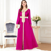 Muslim FashionDress V-neck Abaya Robe - Hiychic