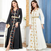 Muslim Islamic Maxi Dress Arab V-neck Embroidered Dress 3282 - Hiychic