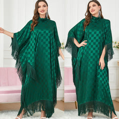 Muslim Robe Stitching Batwing Sleeve Dress 3294 - Hiychic
