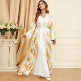 Muslim Robe Two-Piece Printed Dress 3331 - Hiychic