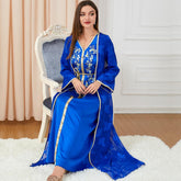 Muslim Robe V-neck Two-Piece Suit Abaya Dress 3236 - Hiychic