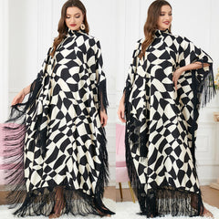 Muslim Stitching Abaya Batwing Sleeve Dress 3222 - Hiychic
