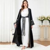 Muslim Two-Piece Set Middle East Long Sleeve Abaya Dress 3225 - Hiychic
