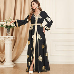 Muslim Women's Clothing Abaya Two-Piece Dress 3371 - Hiychic