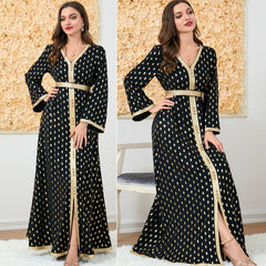 Muslim Women's Wear Abaya Bronzing Dress 3194 - Hiychic
