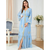 Muslim Women's Wear Summer Dress Printed Dress Women's Pleated Skirt 3203 - Hiychic