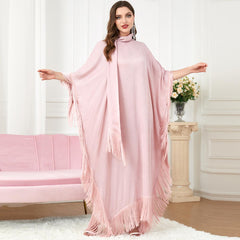 Muslim Abaya Cross Stitching Batwing Sleeve Dress 3297 - Hiychic
