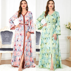 Muslim Abaya Robe Long Sleeve Split Dress 3278. - Hiychic