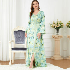 Muslim Abaya Robe Long Sleeve Split Dress 3278. - Hiychic