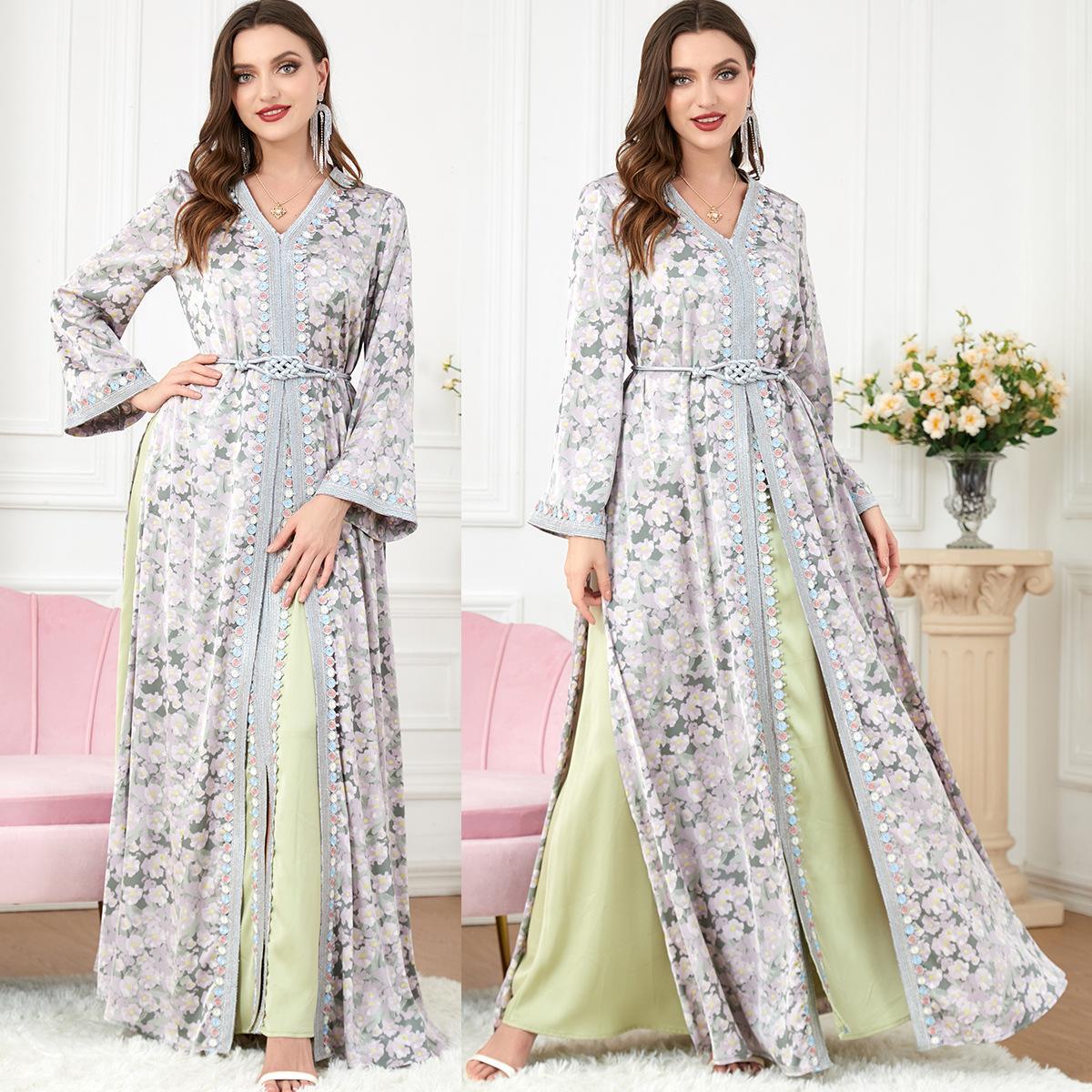 Muslim Djellaba Two-Piece Dress 3219 - Hiychic
