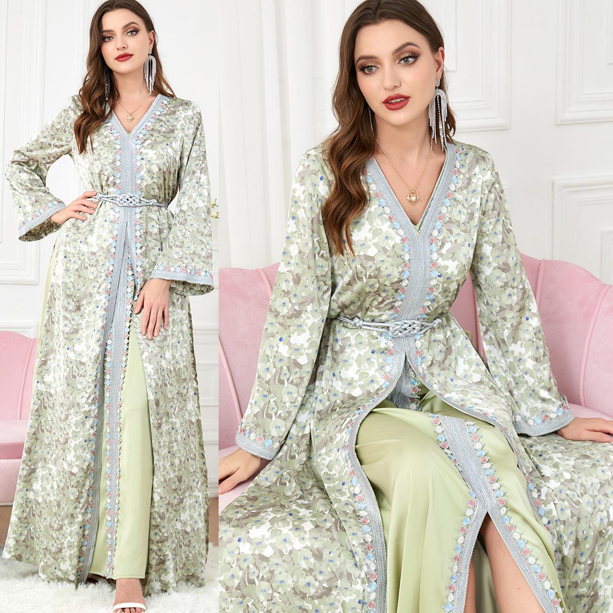 Muslim Djellaba Two-Piece Dress 3219 - Hiychic