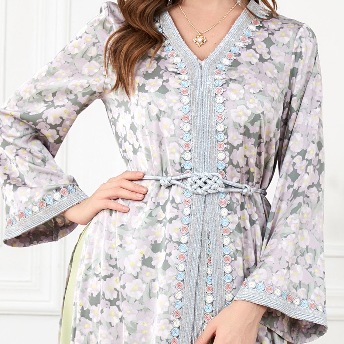 Muslim Djellaba Two-Piece Dress 3219 - Hiychic