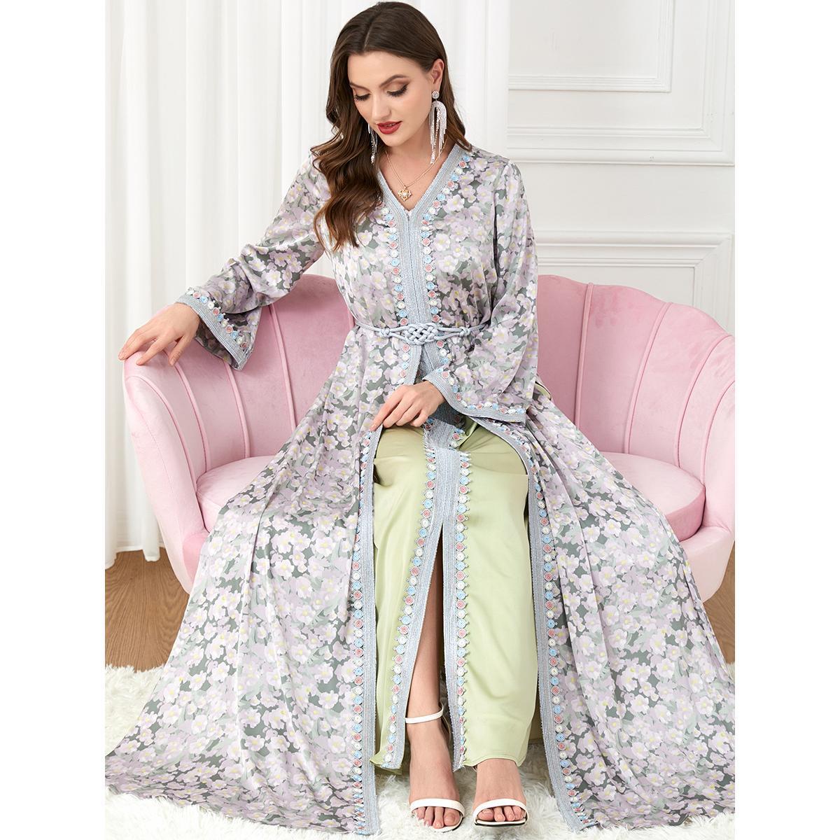 Muslim Djellaba Two-Piece Dress 3219 - Hiychic