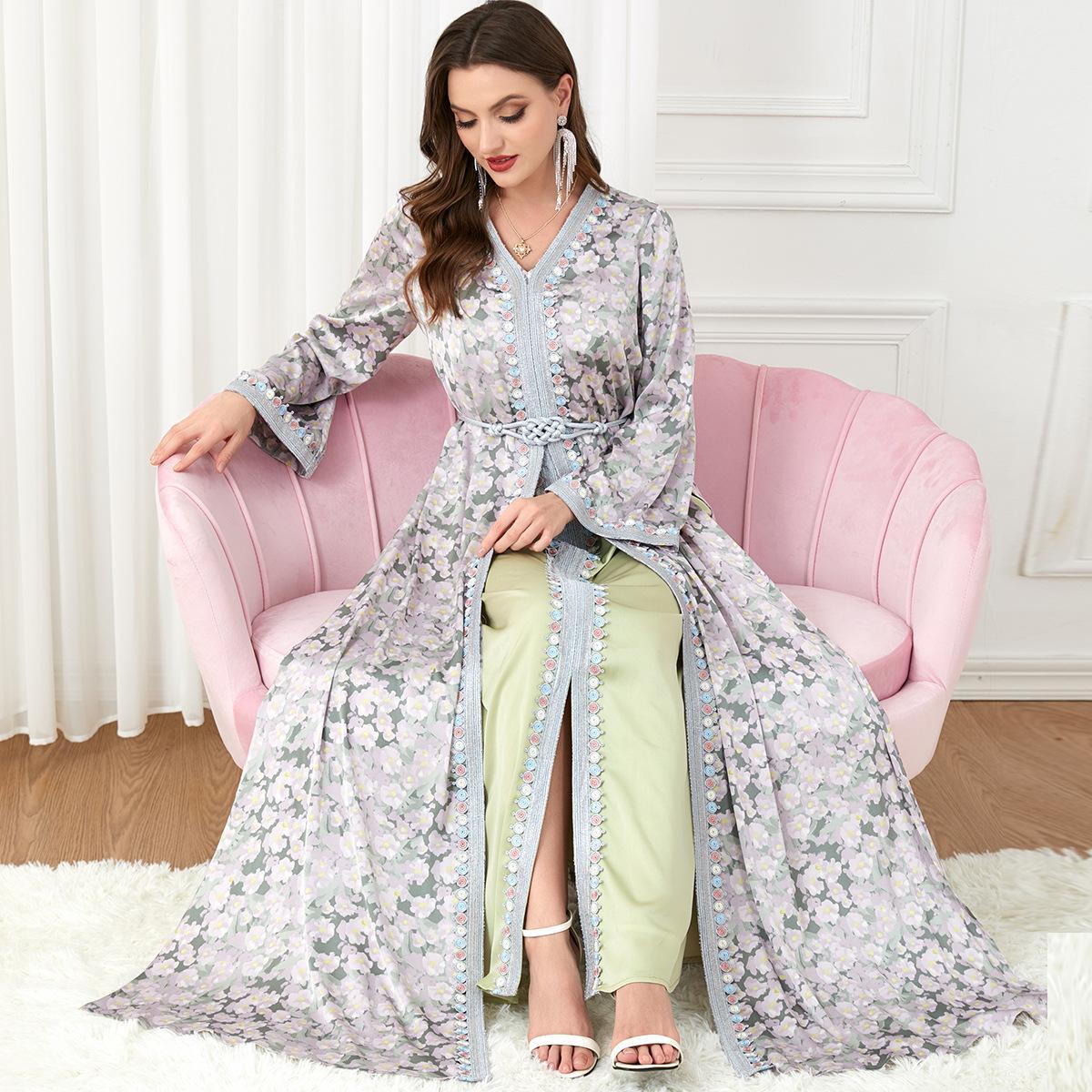 Muslim Djellaba Two-Piece Dress 3219 - Hiychic