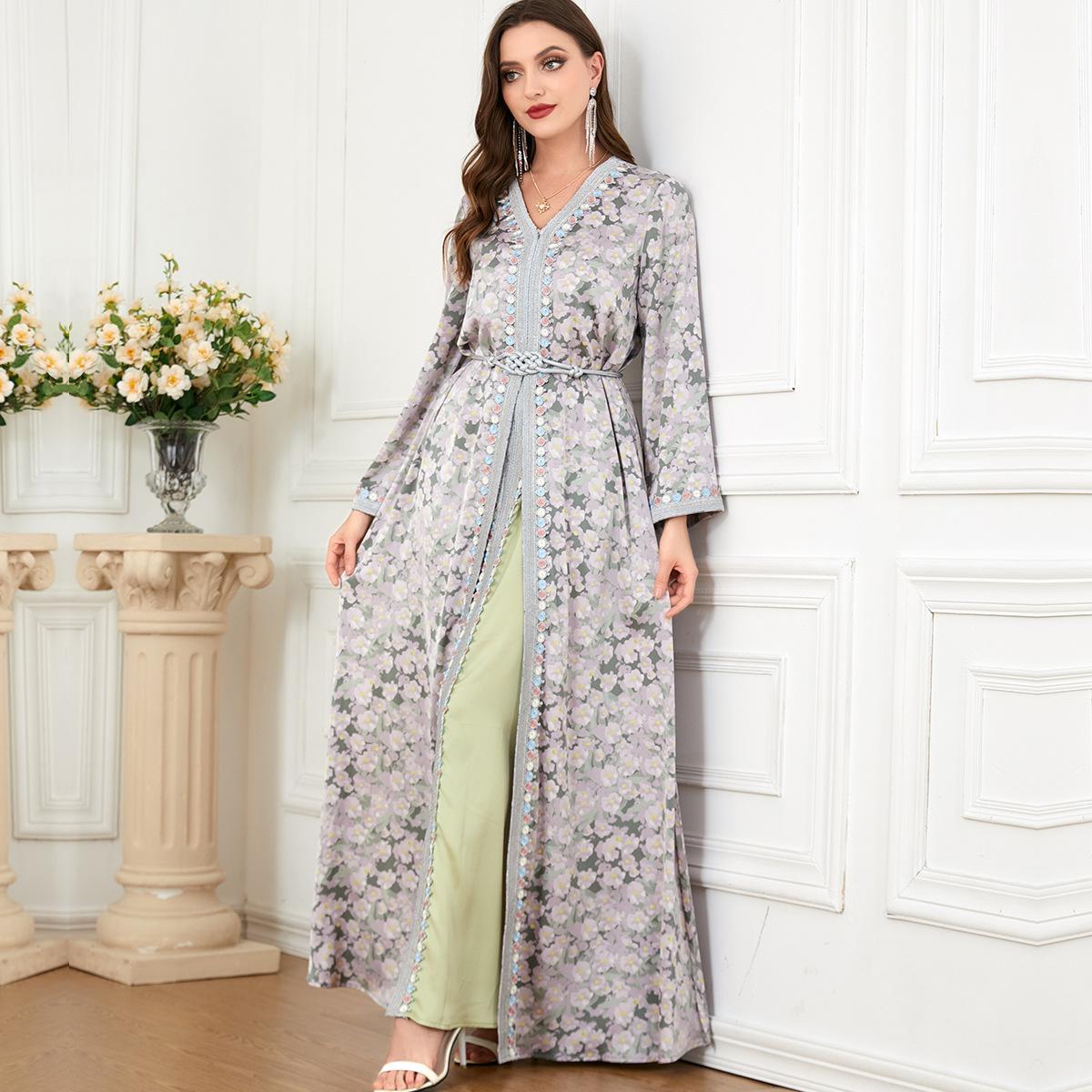 Muslim Djellaba Two-Piece Dress 3219 - Hiychic