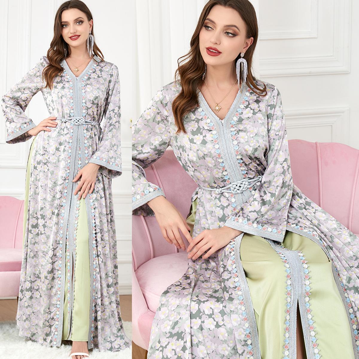 Muslim Djellaba Two-Piece Dress 3219 - Hiychic