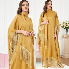 Muslim Dress Abaya Turtleneck Dress - Hiychic