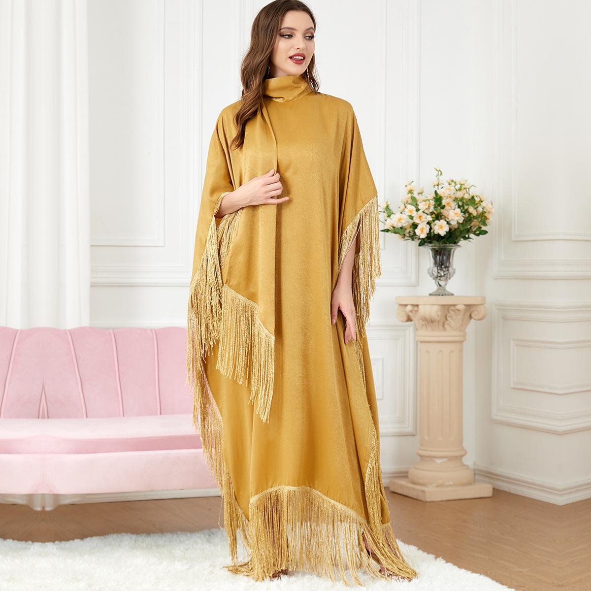 Muslim Dress Abaya Turtleneck Dress - Hiychic