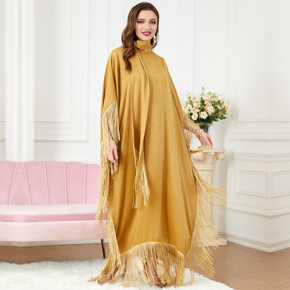 Muslim Dress Abaya Turtleneck Dress - Hiychic