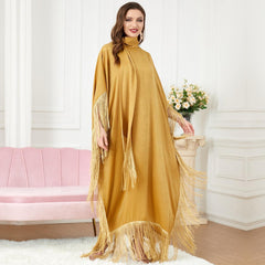 Muslim Dress Abaya Turtleneck Dress - Hiychic