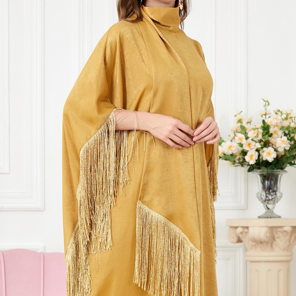 Muslim Dress Abaya Turtleneck Dress - Hiychic