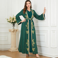 Muslim East Fashion Two-Piece Suit Maxi Dress 3145. - Hiychic