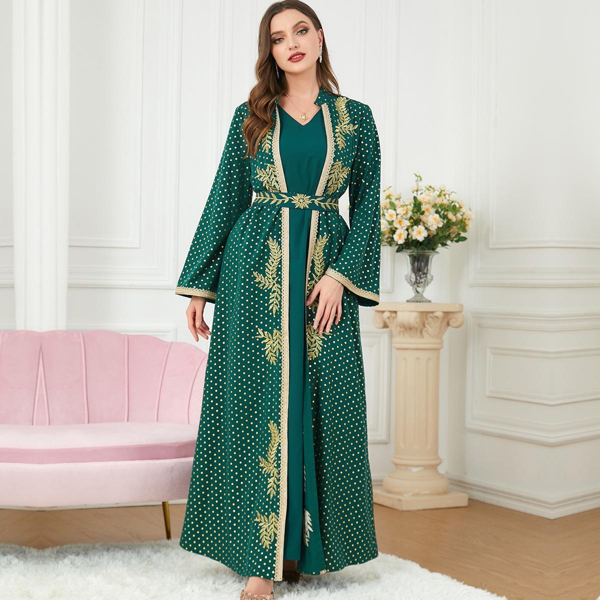 Muslim East Fashion Two-Piece Suit Maxi Dress 3145. - Hiychic