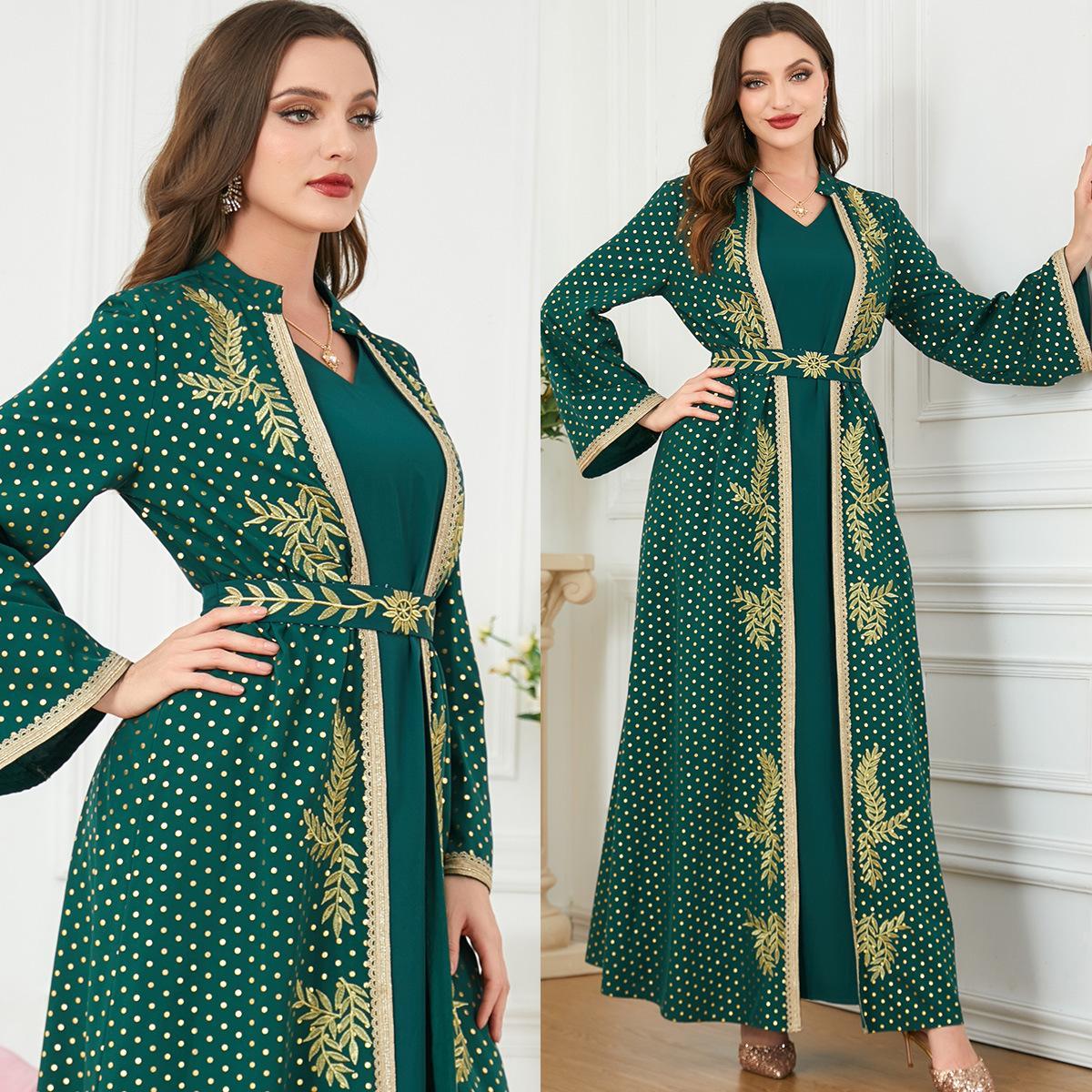 Muslim East Fashion Two-Piece Suit Maxi Dress 3145. - Hiychic