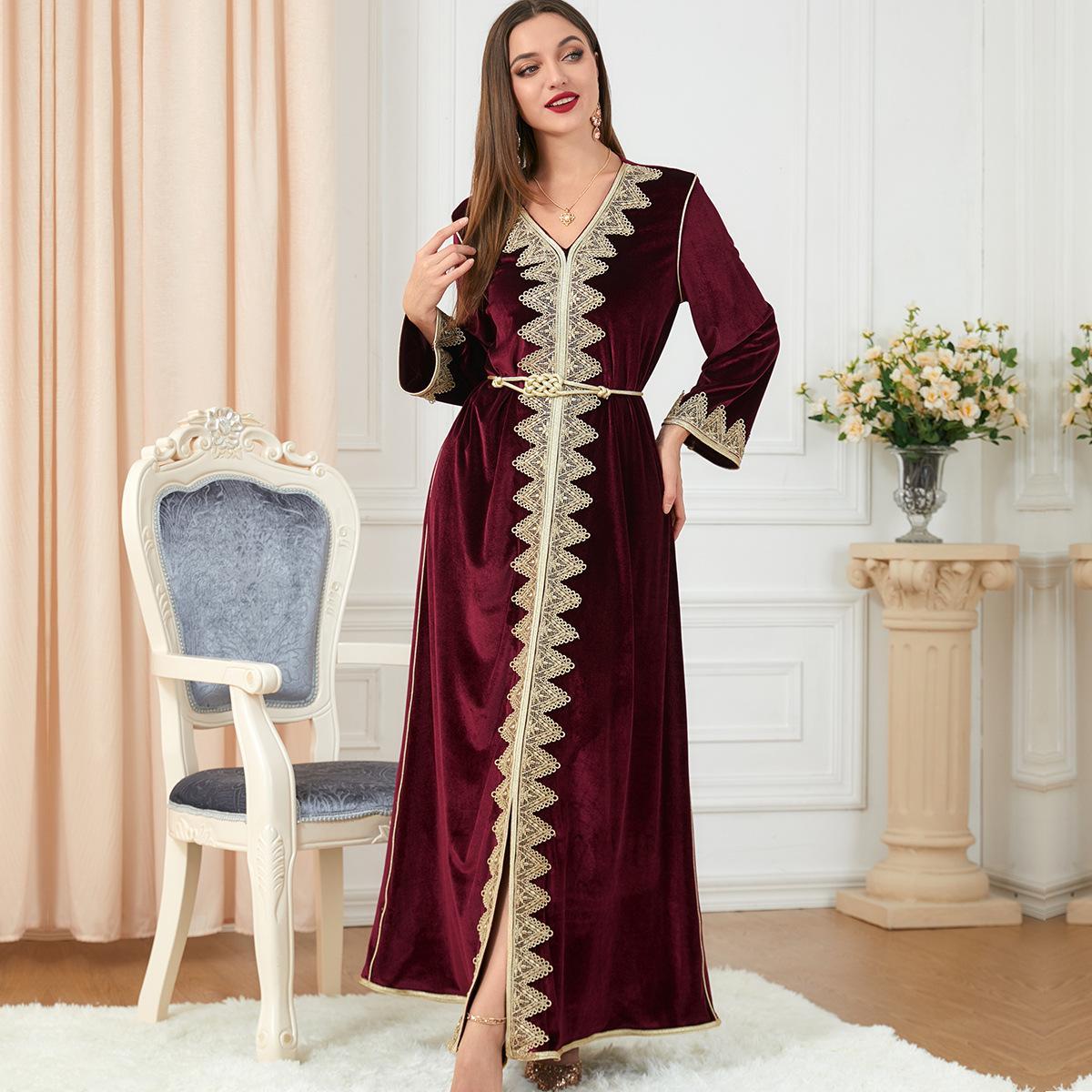 Muslim Fashion Islamic Abaya Beuche Dress 3260 - Hiychic