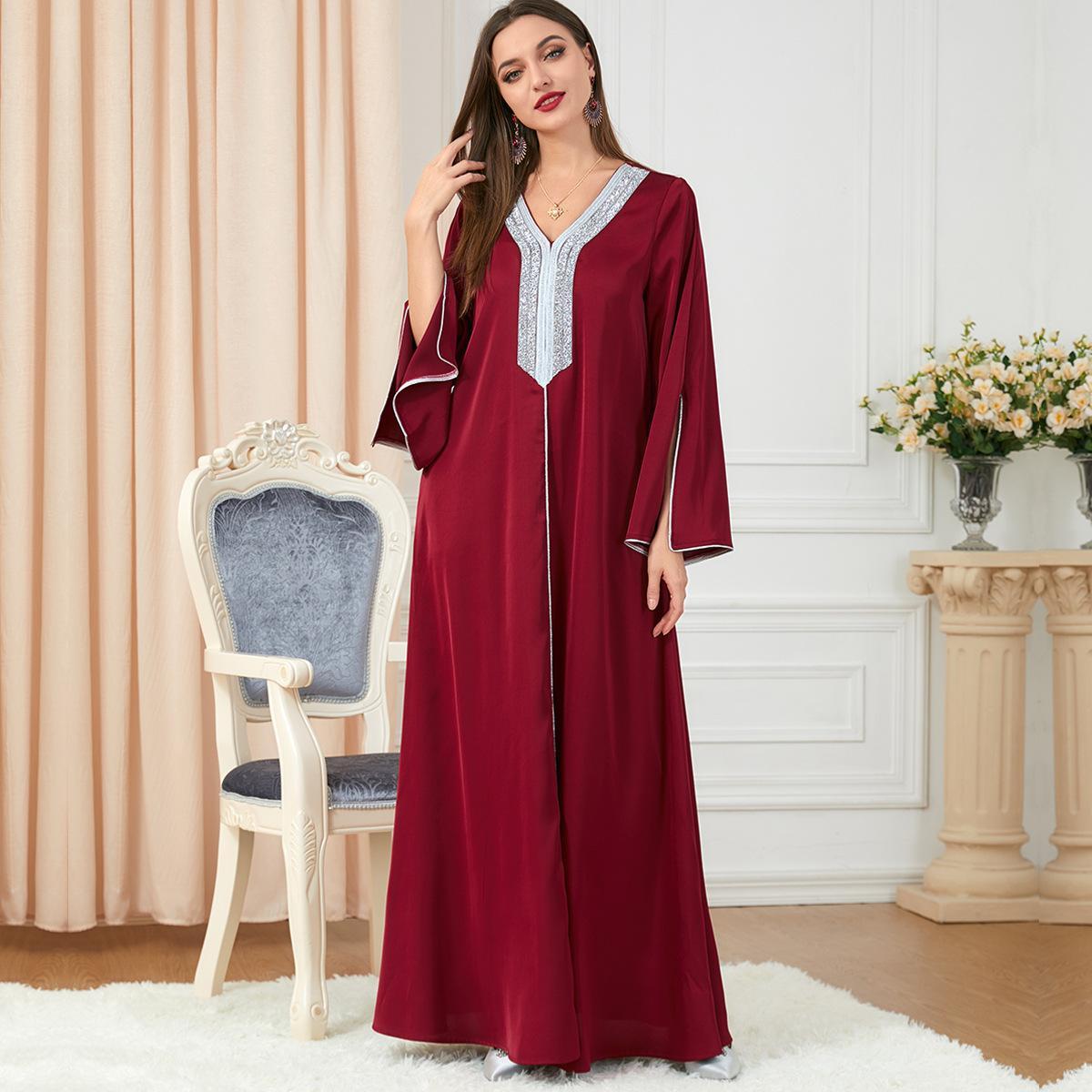 Muslim Long Dress Abaya Arabic Dress 3208 - Hiychic