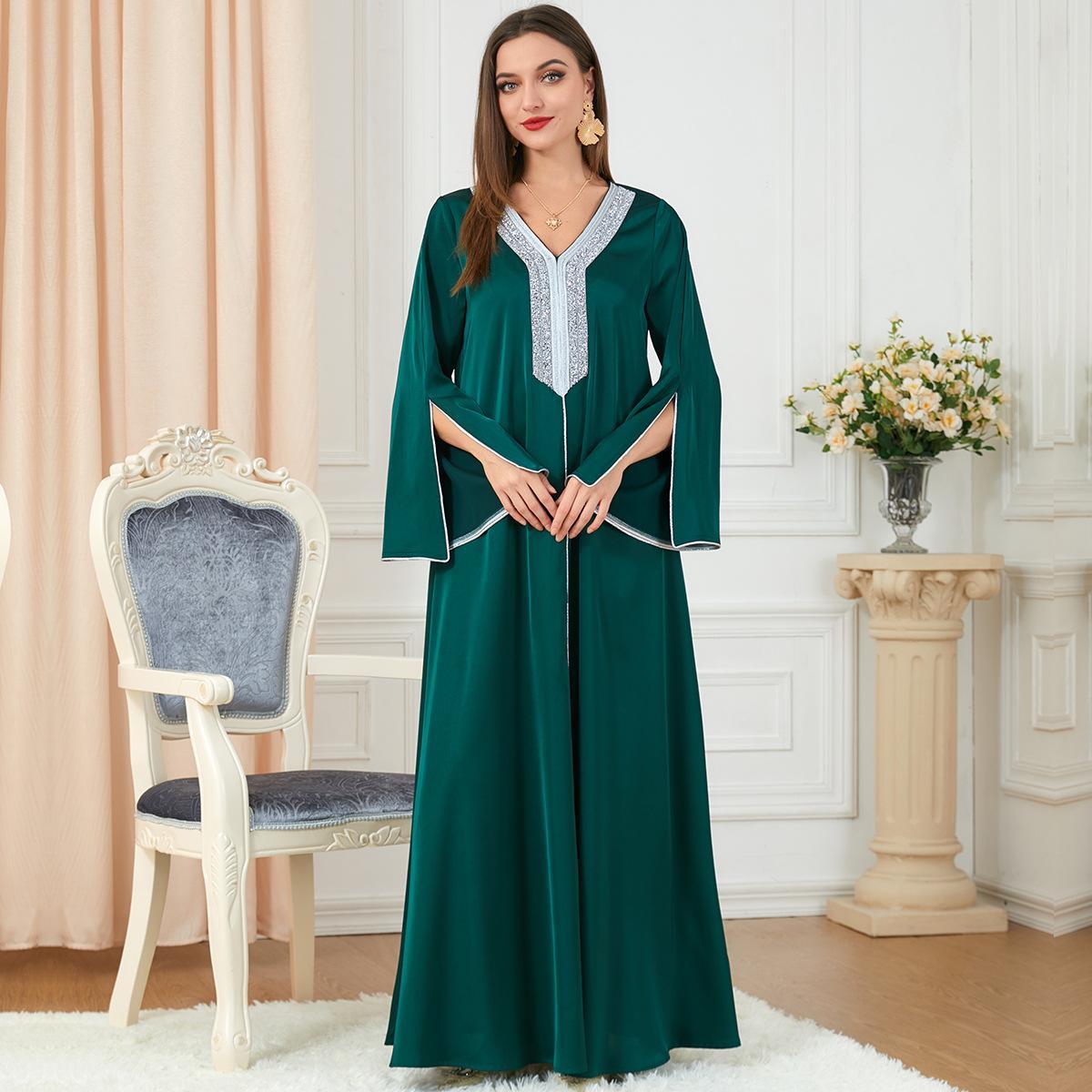 Muslim Long Dress Abaya Arabic Dress 3208 - Hiychic