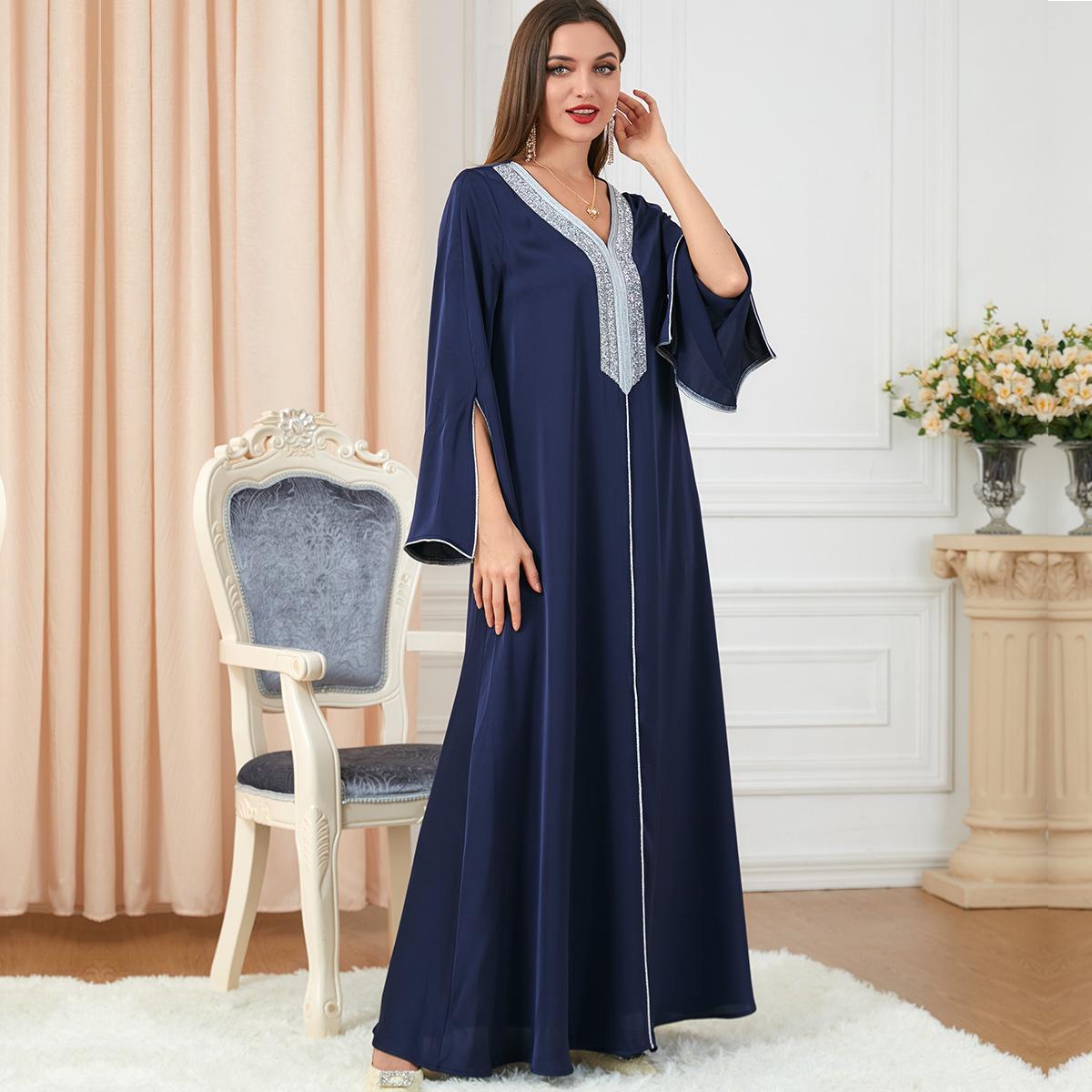 Muslim Long Dress Abaya Arabic Dress 3208 - Hiychic