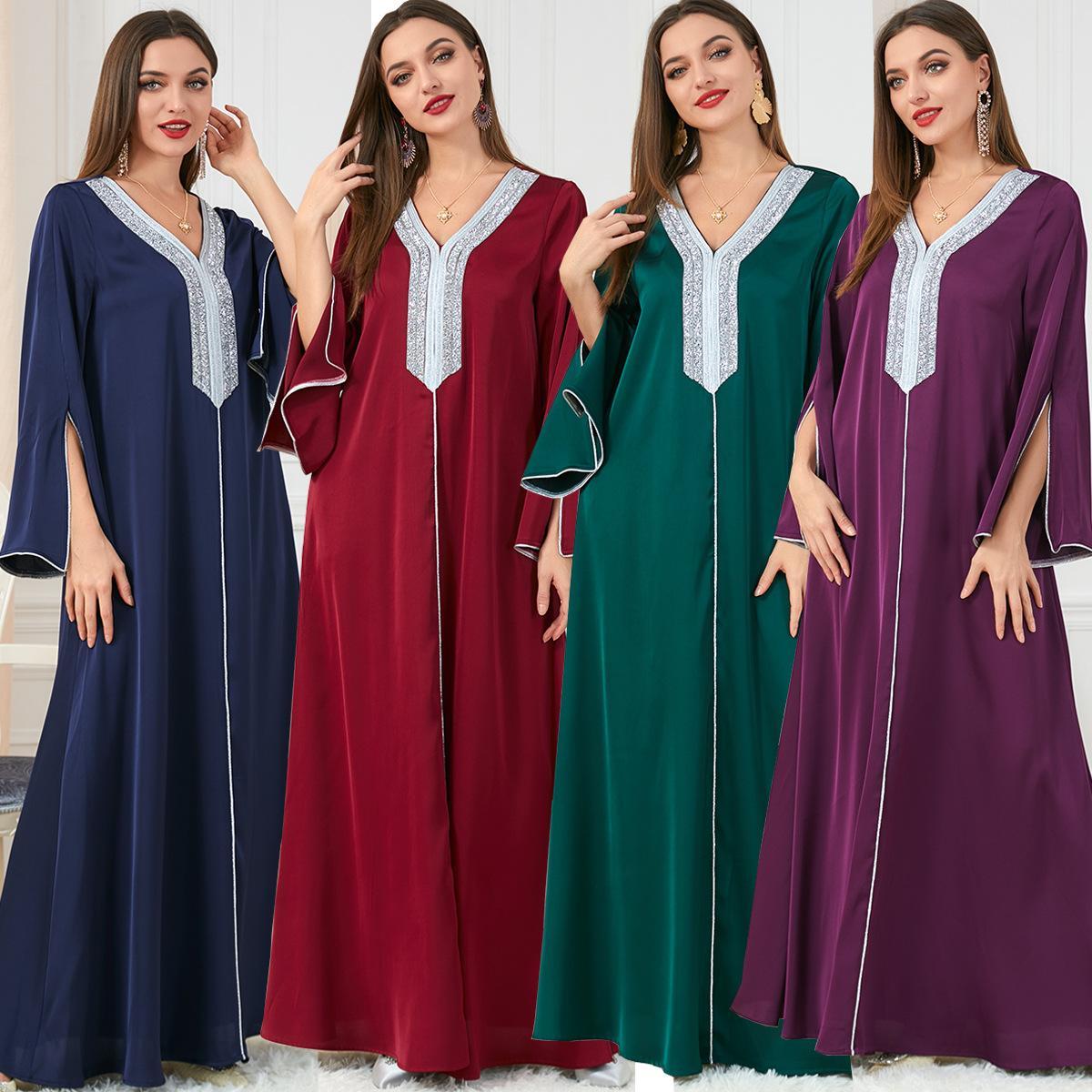 Muslim Long Dress Abaya Arabic Dress 3208 - Hiychic
