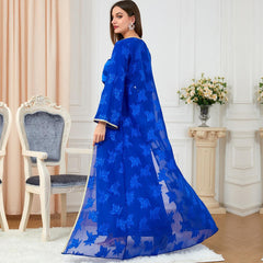 Muslim Robe V-neck Two-Piece Suit Abaya Dress 3236 - Hiychic