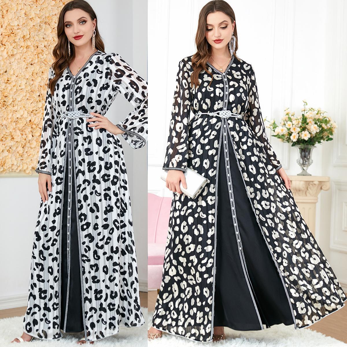 Muslim Two-Piece Patchwork Lady Dress 3204. - Hiychic