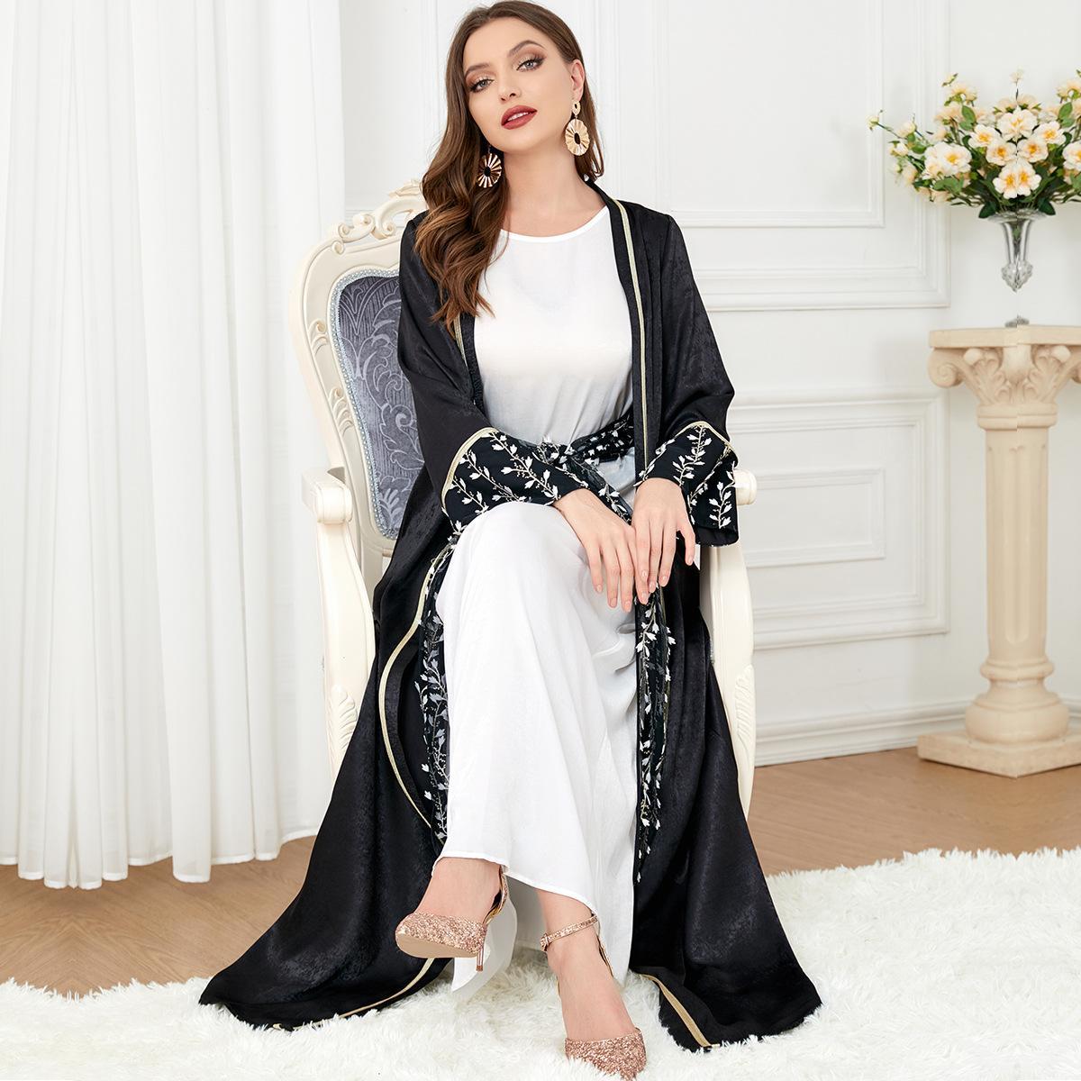 Muslim Two-Piece Set Middle East Long Sleeve Abaya Dress 3225 - Hiychic