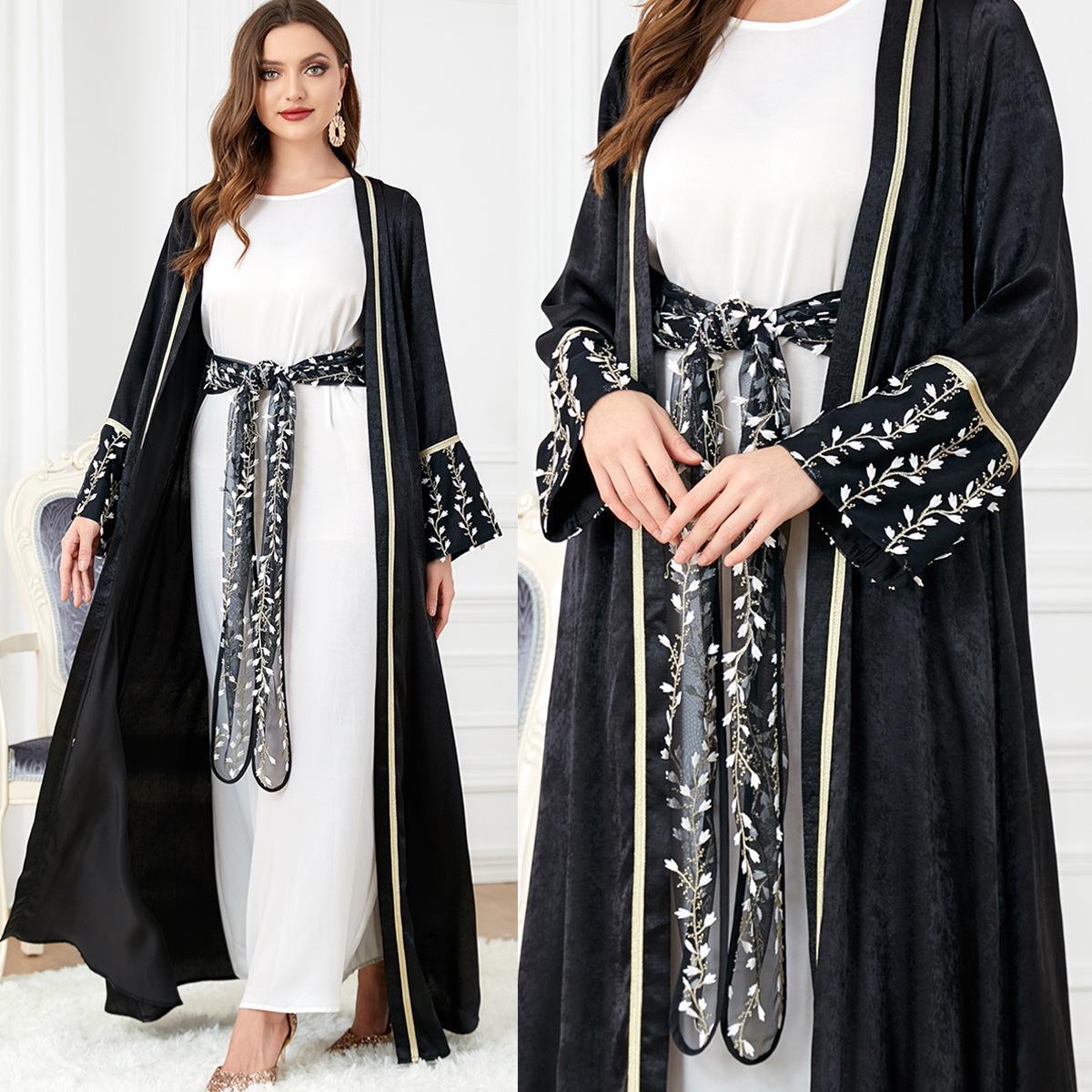Muslim Two-Piece Set Middle East Long Sleeve Abaya Dress 3225 - Hiychic